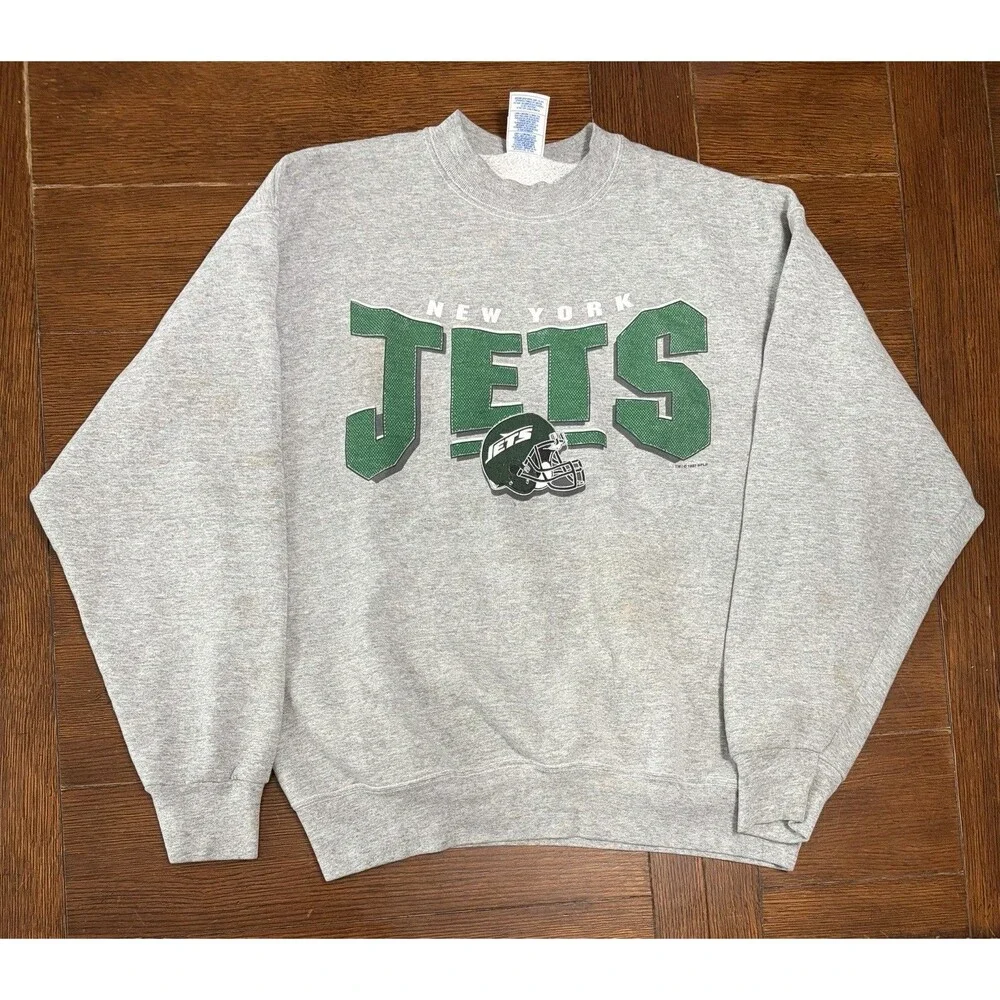 Vintage 1997 New York Jets Men’s Size XL Pro Player Grey Crewneck Sweater
